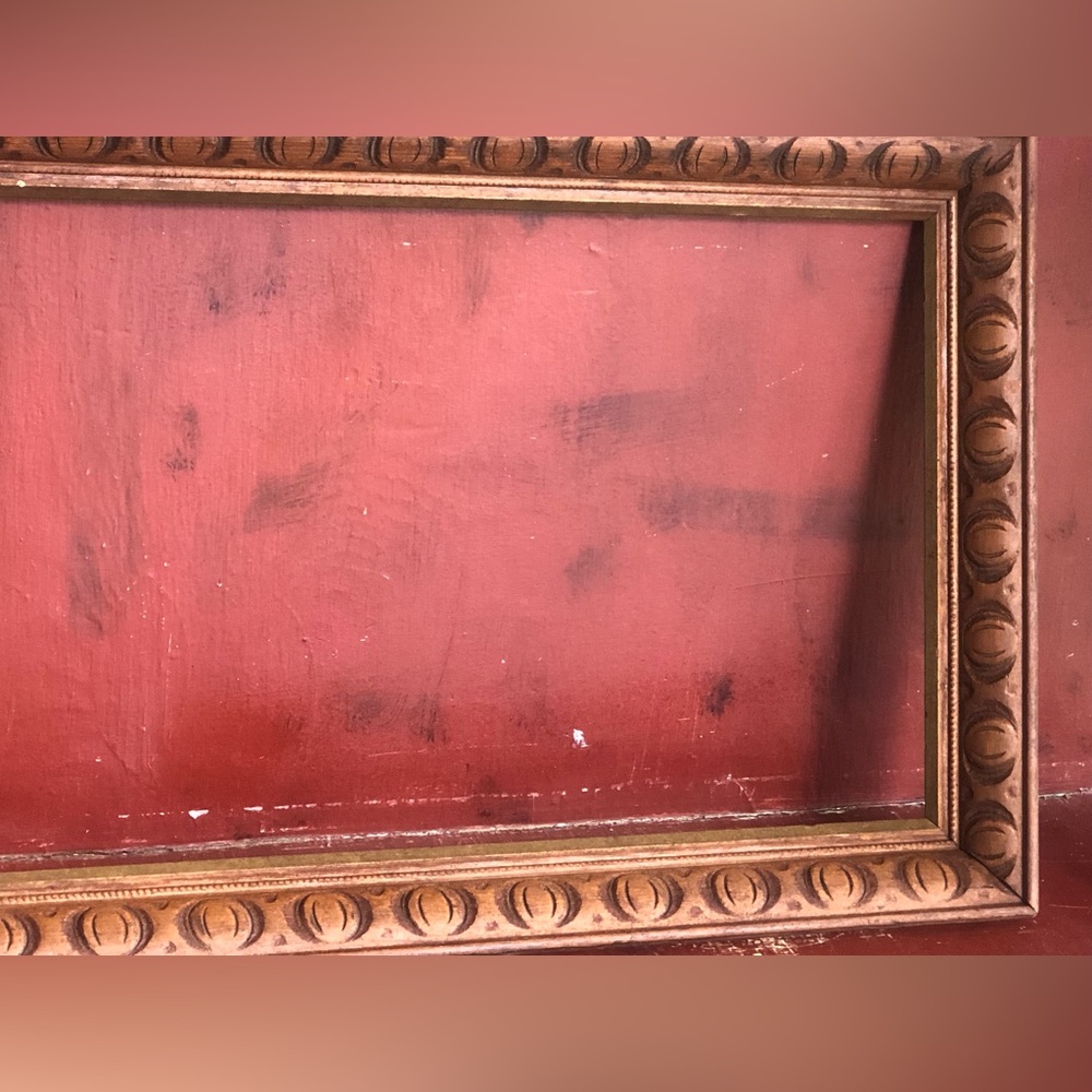 9663 Large Wooden Carved Raw Folkart Art Frame Approximately 15.5” X 27.25” - Picture 7 of 8